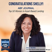 Image of Shelly Medina with ABF Journal Top 50 Women of Asset Based Lending Congratulations 